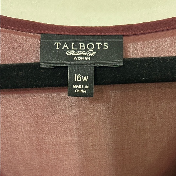 Talbots Deep Burgundy Ruffle Blouse - Picture 3 of 6
